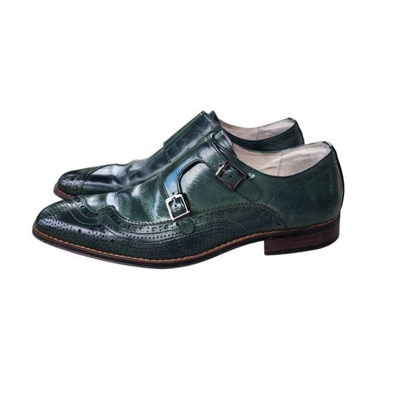 Giovanni Koleman Burnished Leather Double Monk Strap Dress Shoes 12 - Picture 9 of 10